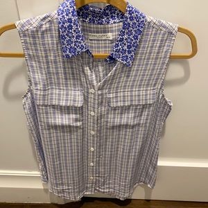 Equipment 100% silk sleeveless button down size XS